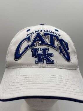 Kentucky Cats UK Embroidered Logo White Top Of The World Adjustable Hat OSFM